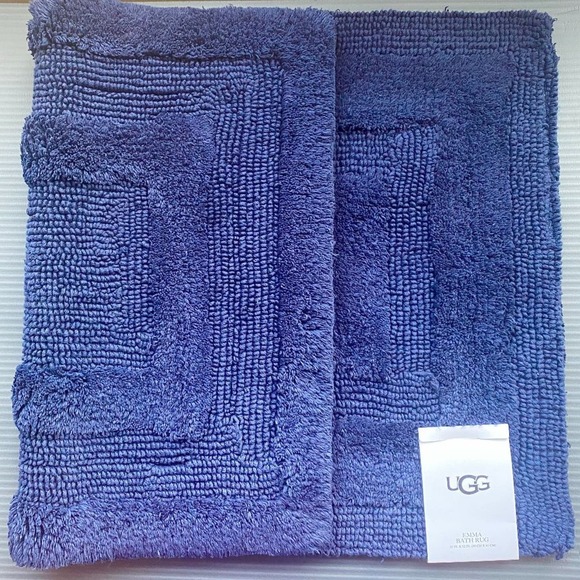 ugg emma bath rugs set of 2- ugg bath mat - nwt - cotton bath rug - 20x32 in